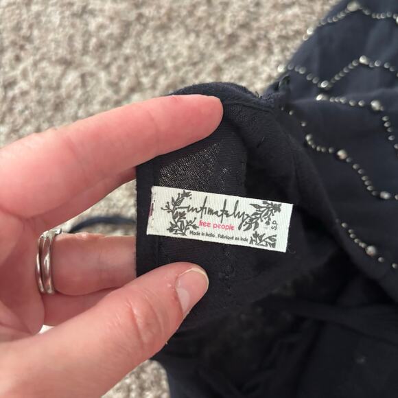 Free People Metal Maiden Chemise Mesh Ruffle Slip Mini Dress Embellished SP - Picture 12 of 15